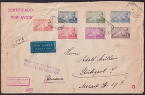 F-EX40084 SPAIN ESPAÑA 1940 WWII REGIST LA CIERVA TENERIFE TO GERMANY CENSORSHIP - Picture 1 of 2