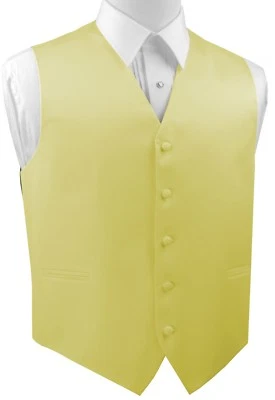 Men's XS - 6XL. Italian Design. Canary Satin Formal, Wedding, Prom Tuxedo Vest. - Image 1 of 3