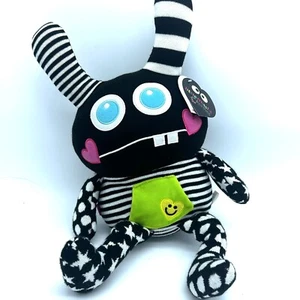 LittleMissMatched Fabuloso KnitPet LittleMissFit Black White Striped Sock Bunny - Picture 1 of 23