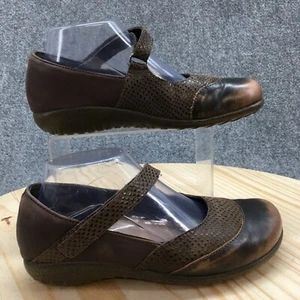 Naot Shoes Womens 38 Luga Casual Hook And Loop Mary Jane Flats Brown Leather - Picture 1 of 17