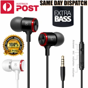 EXTRA BASS Earphones Earbuds Headset Headphones Mic for PC Samsung iPhone iPad - Picture 1 of 14