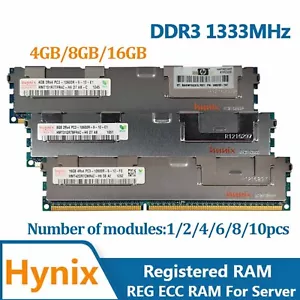Lote de memoria registrada Hynix REG ECC Server RAM DDR3 8 GB 16 GB 32 GB 64 GB 1333 MHZ - Imagen 1 de 7