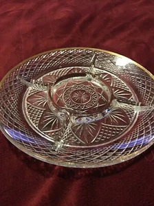 Clear Glass Sectional Chip/Vegetables and Dip Dish - Bild 1 von 5
