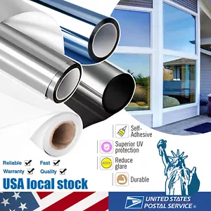 Window Privacy Film One Way, Reflective Mirror Window Film Daytime Tint - Picture 1 of 39
