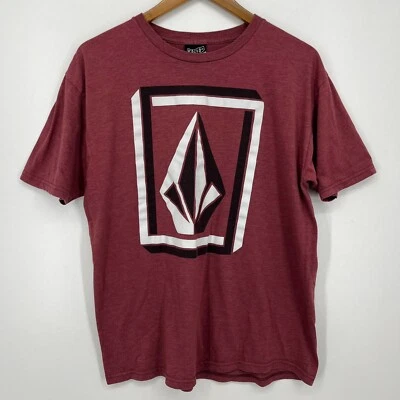 Volcom T-Shirt Men's Size L Red Logo Short Sleeve Crew Neck Cotton Blend - Image 1 of 4