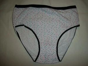 LADIES BRIEF PANTY SIZE 9 / XXL 10 /3XL BY SKINFULLY SWEET POLKA DOTS NWOT - Picture 1 of 3