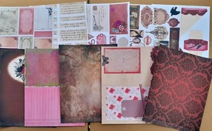 Rot Zum Selbermachen Kit Junk Journal 10 Blatt Papier Sammelalbum Ephemera Gothic Vintage - Bild 1 von 8