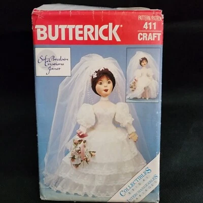 Muñeca Butterick 4003 Sof-Porcelain Creations y patrón de vestido 22" suave sin cortar Foto 1 de 4