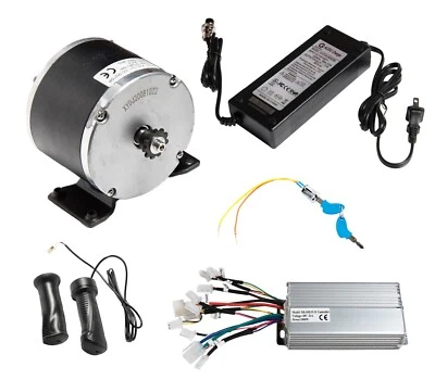 Electric Kart Motor Overvolt Kit Currie base 48V 900W w Controller Charger throt - Image 1 of 4