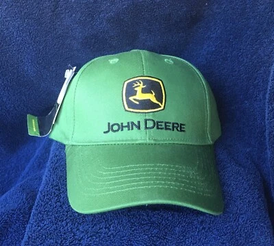 Sombrero ajustable verde liso John Deere talla única para la mayoría Foto 1 de 4