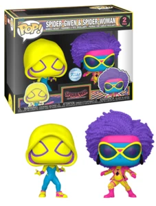 Funko Pop! SPIDER-MAN ATSV POP 2 Pack Spider-Gwen & Spider-Woman (BLKLT) - Picture 1 of 1