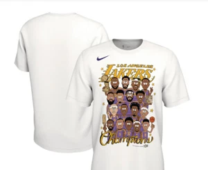 New Nike Los Angeles Lakers Champions 2020 Roster T Shirt Size XL Lebron James - Picture 1 of 3
