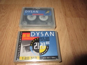 2pcs Dysan 2120 QIC data tape cartridge 120MB 307.5 feet QIC-80 formatted USA - Picture 1 of 6