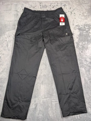 Pantalones Chef Works Para Hombre XL Negros 100% Algodón Sueltos Chef Carga PC001 Cintura Elástica Foto 1 de 4