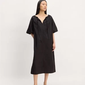 Nuevo con etiquetas Vestido Everlane The Supima® Manga Abullonada Negro Mujer Talla M - Imagen 1 de 11