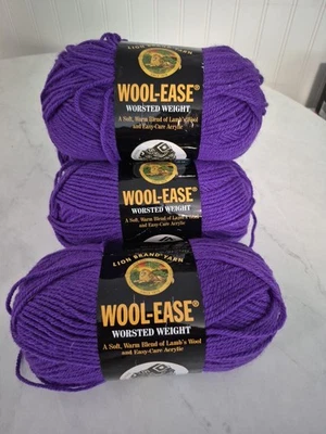 Lion Brand/Wool-Ease Yarn/Purple #147/ Lot of 5/Worsted Weight - Image 1 of 4