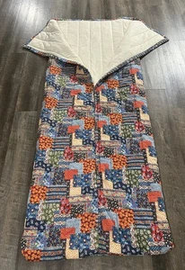 Saco de dormir pequeño vintage boho años 70 retazos cremallera broches de presión camping - Imagen 1 de 16