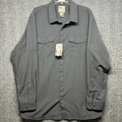 5.11 Tactical Men's Long Sleeve Marksman Shirt 2XL Gray UPF 50+ Sun Protection - Image 1 of 4