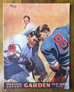 1953-54 Hockey Magazine and Program NY Rangers Madison Square With Autographs - Picture 1 of 11
