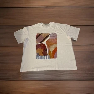 Cotton On Shirt Mens Medium White Oversized Boxy Art Martu XL - Picture 1 of 5
