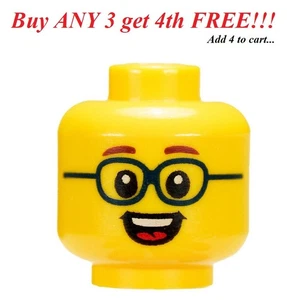 ☀️NUEVO Lego Hombre Hombre Chico Hombre Minifigura Minifigura Cabeza Gente Rostro Gafas - Imagen 1 de 2