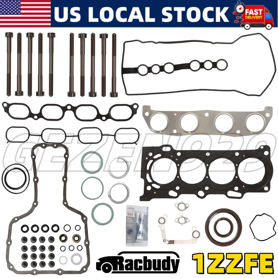 Full Gasket Kit w/ Head Bolts For Toyota Celica Corolla Matrix Pontiac 1ZZFE 1.8 - Изображение 1 из 4