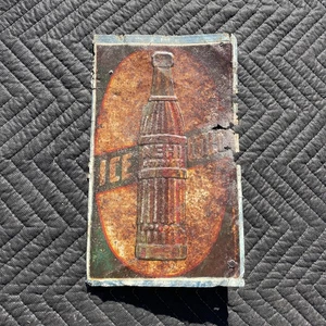 NEHI Beverages Ice Cold Embossed Tin Sign 7” x 12” Vintage Crusty - Picture 1 of 7