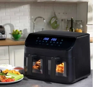 Daewoo XL 9 L Digital Dual Air Fryer Oven Smart Syn Double Basket Large 2x 4.5 - Picture 1 of 17