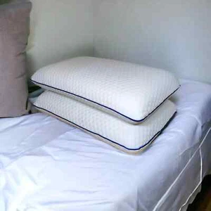 2-Pack Hotel Comfort Memory Foam Pillows - Plush & Supportive - Removable Cover - Picture 1 of 8