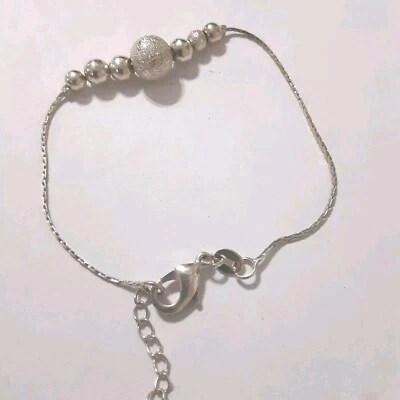 925 Silver Plate Beaded Bracelet 6.5*7.5 - Image 1 of 3