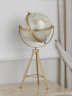 Welt Globus Everest Vintage-Stil Tischglobus beige mit goldener Sockel