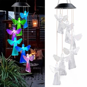 Solar Mobile Lights Hanging Wind Chime, Color Changing Outdoor Solar Garden - Picture 1 of 7