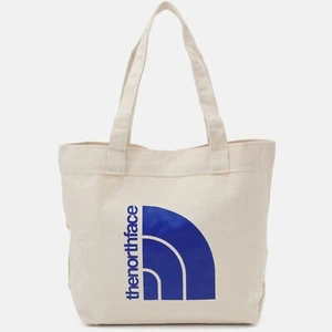 The North Face Cotton Tote Bag Shopper Sports Bag Blue Jumbo Half Dome Off White - Picture 1 of 6