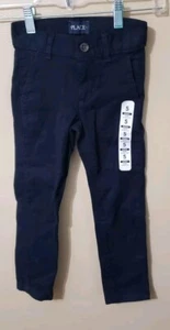 Boys NWT CHILDREN'S PLACE Size 5 Navy Uniform Skinny Stretch Chino Pants size - Picture 1 of 9