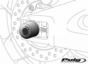 PUIG TAMPONE PROTEZIONE PERNO RUOTA POSTERIORE YAMAHA MT-07 2014 NERO - Imagen 1 de 1