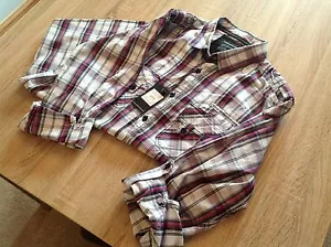 Men's Kurt Muller Tab Pocket Checkered Shirt. Cerise/Black UK Size Large. - Picture 1 of 9