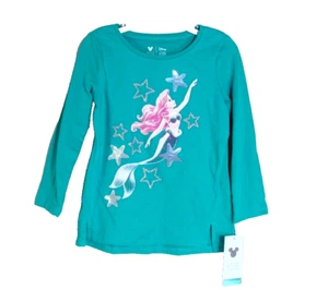 DISNEY JUMPING BEANS NWT Girls Size 3T Ariel Little Mermaid Long Sleeve Shirt - Picture 1 of 6
