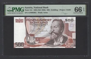 Austria 500 Schilling 1985(ND 1986) P151 Uncirculated Grade 66 - Picture 1 of 2