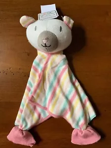 NYGB Stripe Bear Security Babydecke Lovey Pastell Strick Rassel Neu 12" hoch NEU - Bild 1 von 7