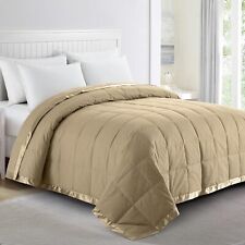 puredown® Blankets Queen Size - Soft Lightweight Down Full/Queen, Irish Cream 