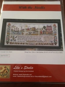 WITH THE NEEDLE CROSS STITCH SAMPLER CHART LILA'S STUDIO - Picture 1 of 6