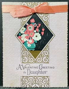 1940s or 1950s Fold Out Valentine Card For Daughter - Picture 1 of 2