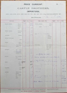 San Francisco, CA 1891 Spice Importer Price List/Letterhead - China Rice, Pepper - Picture 1 of 1