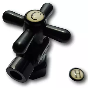 5 Stck. 3/8 Zoll OD x 5/8 Zoll OD Kompressionswinkelventil, ölgeriebene Bronze, 2-4-1=5 - Bild 1 von 2