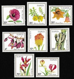 RWANDA, SC 1083-90, 1981 Flowers (Hibiscus) issue, complete. MNH.  - Picture 1 of 1