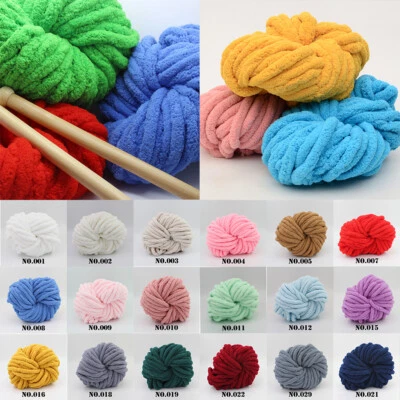 Hilo de chenilla de 2 cm de grosor Grueso Super Suave Tejido voluminoso Lana Roving Ganchillo Foto 1 de 4