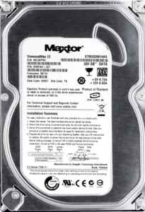 Hard Drive Maxtor Diamondmax 22 STM3320614AS 320GB 7.2K 16MB SATA II 3.5'' Inch - Picture 1 of 3