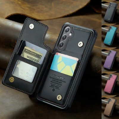 For SamsungS25 S24 S23 FE S22 S21 S20 Leather Wallet Case Card Holder Back Cover - Image 1 of 4