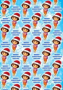 DORA THE EXPLORER Personalised Christmas Gift Wrap - Disney Wrapping Paper - Picture 1 of 1
