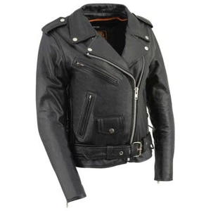 Milwaukee Leather LKL2700 Women's Leather Motorcycle Vintage Jacket w/ Side Lace - Picture 1 of 14
